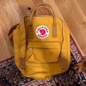 Fjallraven Kanken yellow backpack